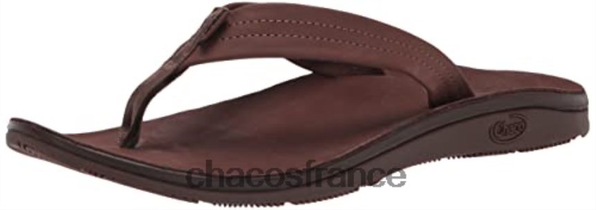Chaco 4200P8393 femmes tongs classiques en cuir pour femmes chacos marron foncé