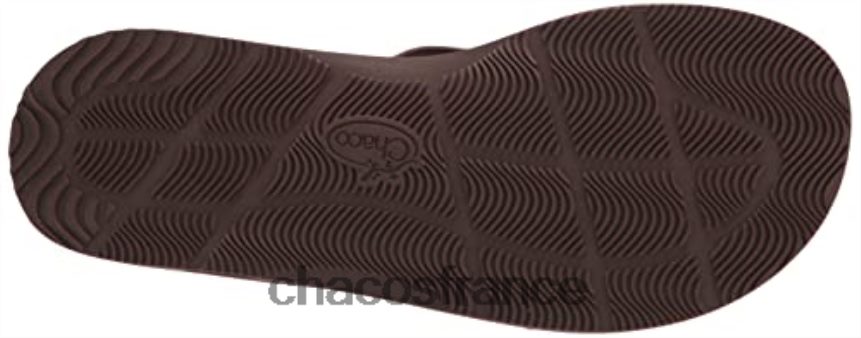 Chaco 4200P8393 femmes tongs classiques en cuir pour femmes chacos marron foncé