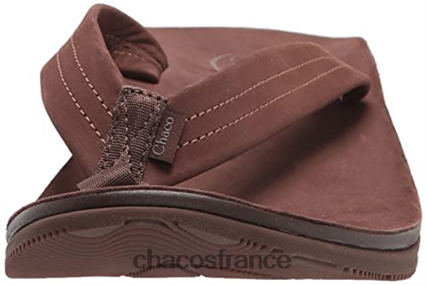Chaco 4200P8295 Hommes tongs classiques en cuir pour hommes chacos marron foncé marron foncé