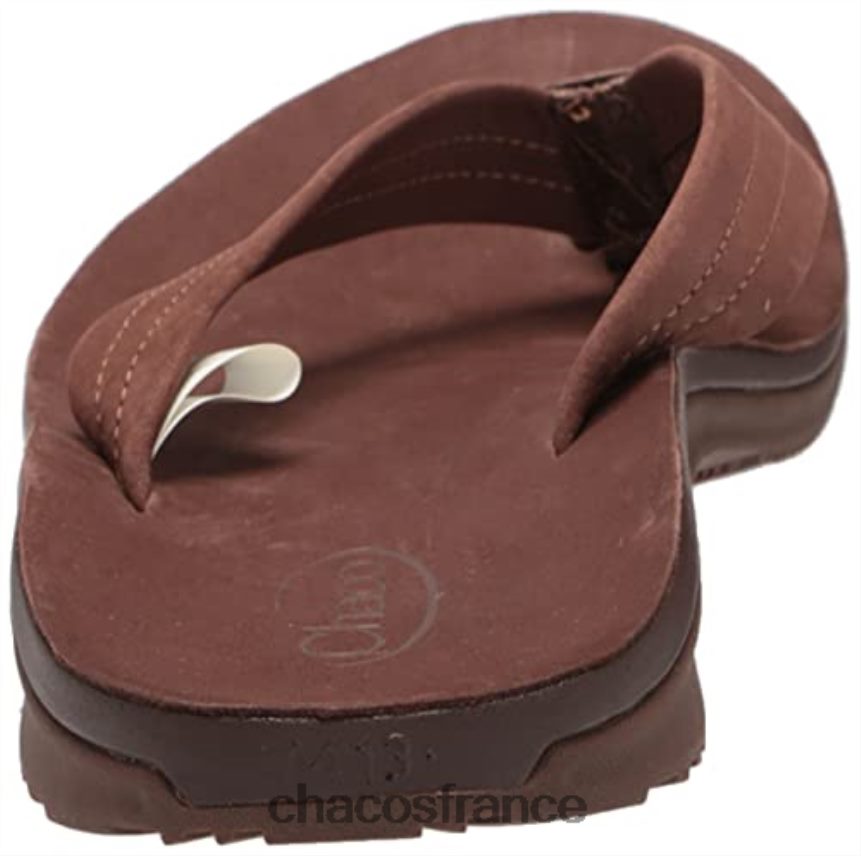 Chaco 4200P8295 Hommes tongs classiques en cuir pour hommes chacos marron foncé marron foncé