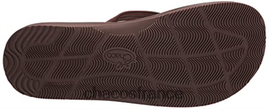 Chaco 4200P8295 Hommes tongs classiques en cuir pour hommes chacos marron foncé marron foncé